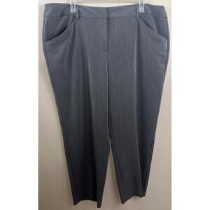 JH Collection Karyn Wmns Career Dress Pants Sz 24W Gray Straight Leg Stretch New
